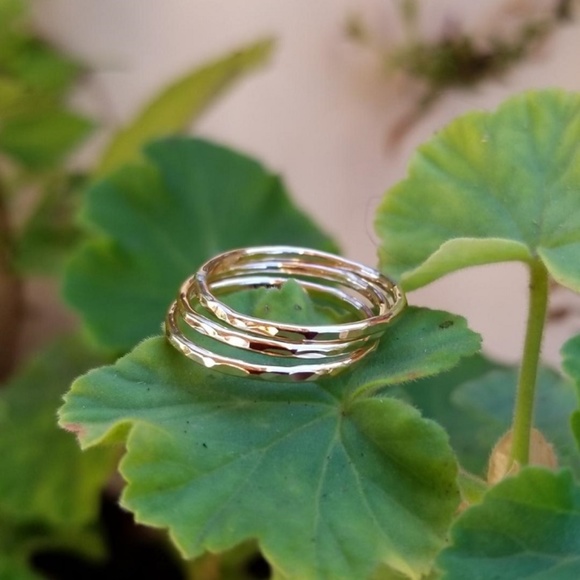 Textured Stackable Rings - Picture 4 of 4